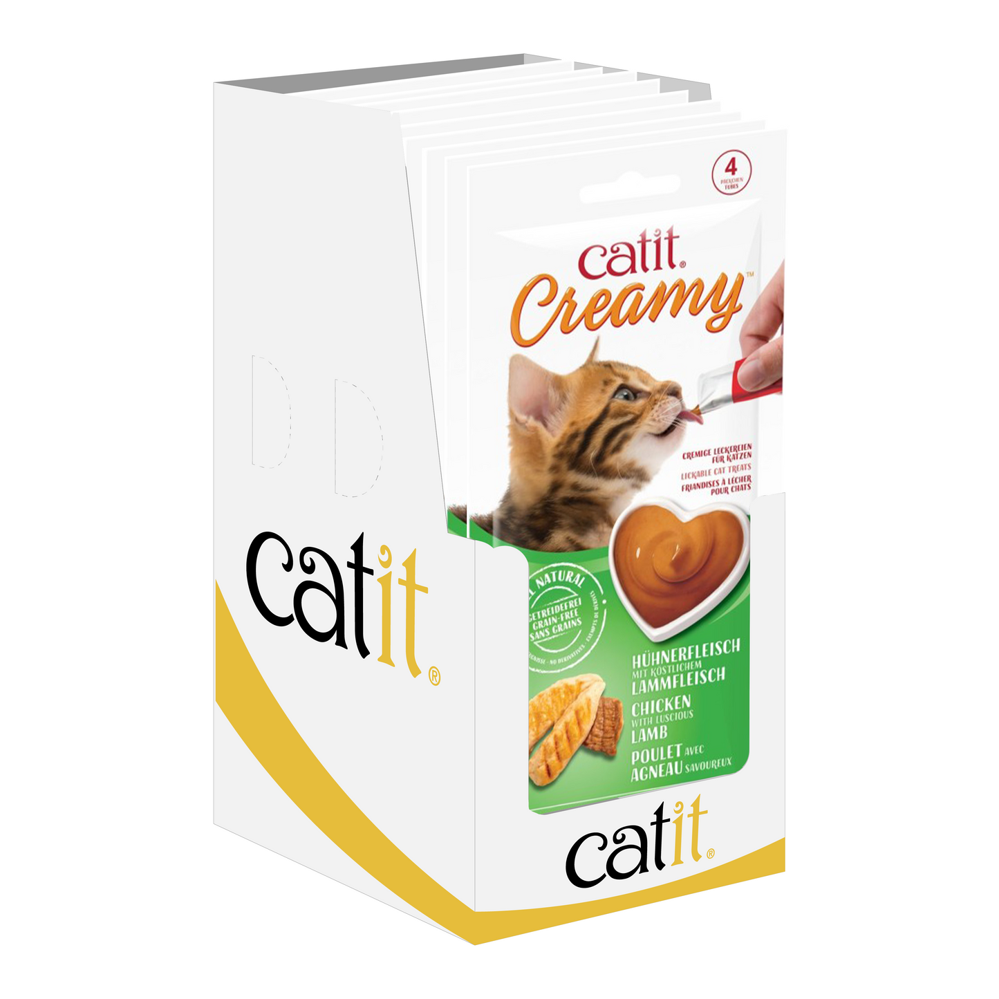 Catit Creamy Lickable Cat Treats ‚Chicken & Lamb, 4x10g