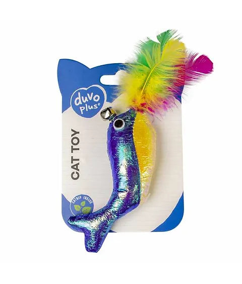 Duvo+ Blinky Whale Dog Toy – Blue, 16.5x7x2cm with Elastic Tug Tail