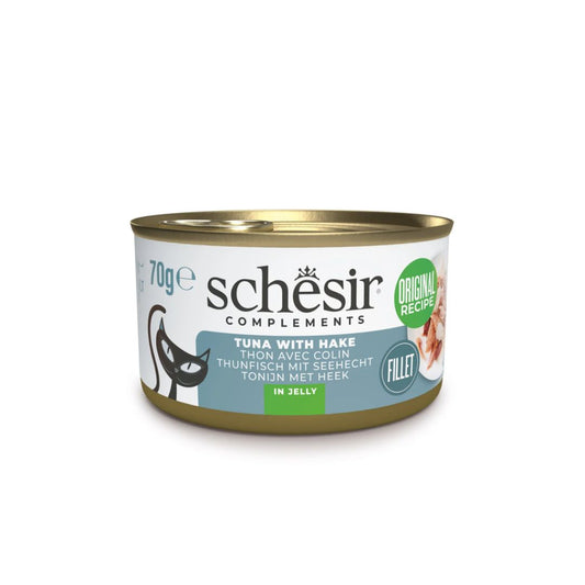 Schesir Complements Cat Wet Food in Jelly Can- Tuna With Hake 70g