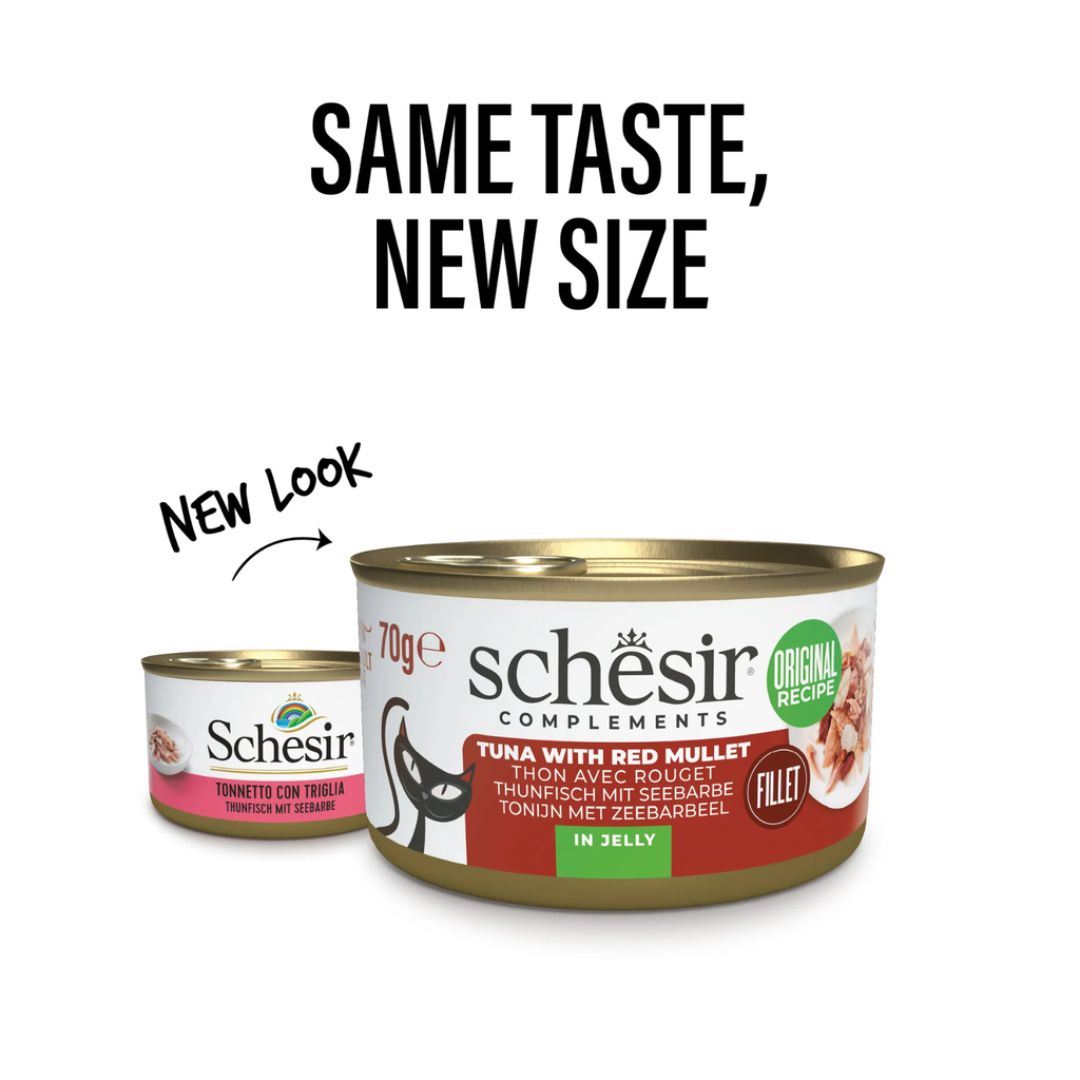 Schesir Complements Cat Wet Food in Jelly Can- Tuna With Red Mullet 70g