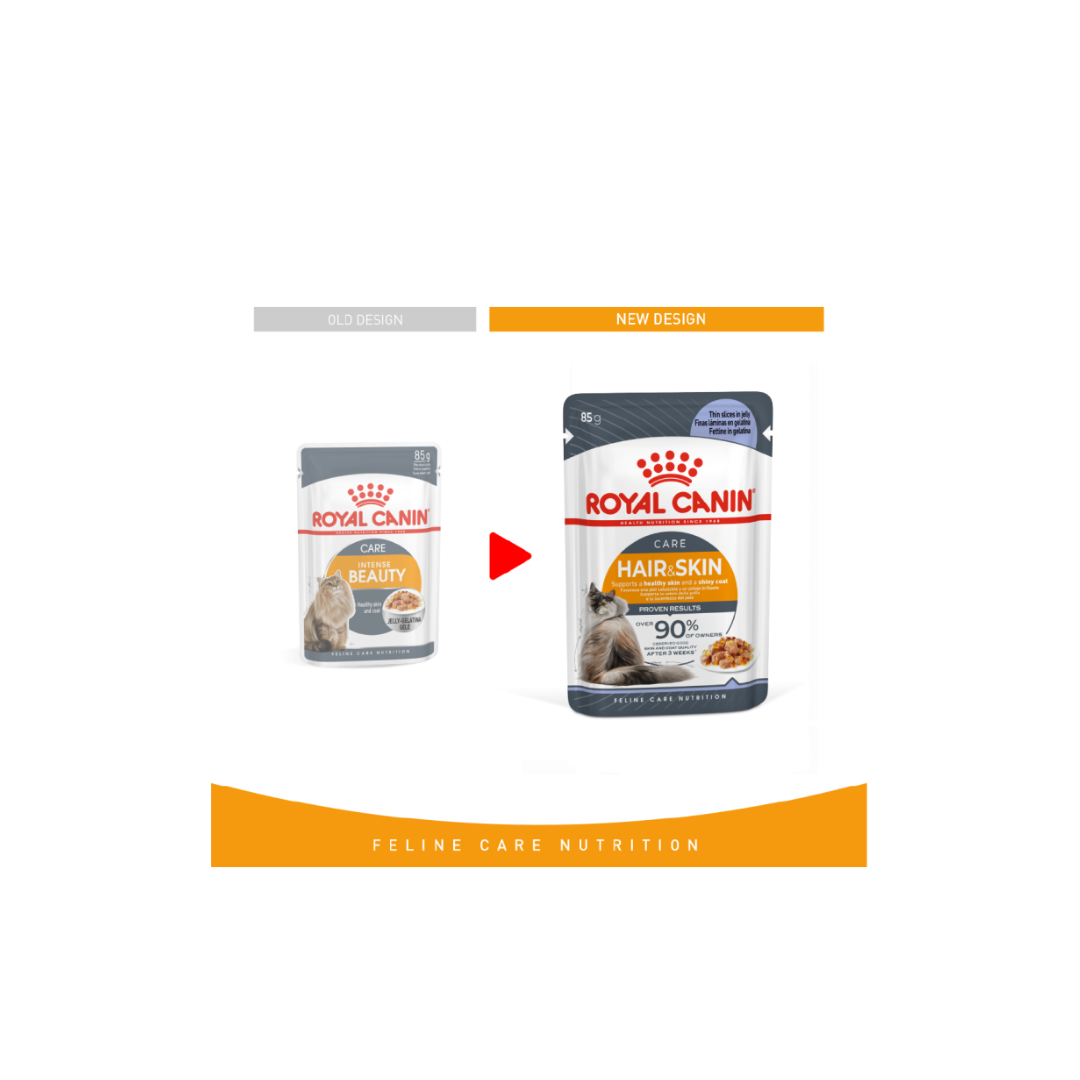 Royal Canin Feline Care Nutrition Hair & Skin Jelly (WET FOOD - Pouches 85g)