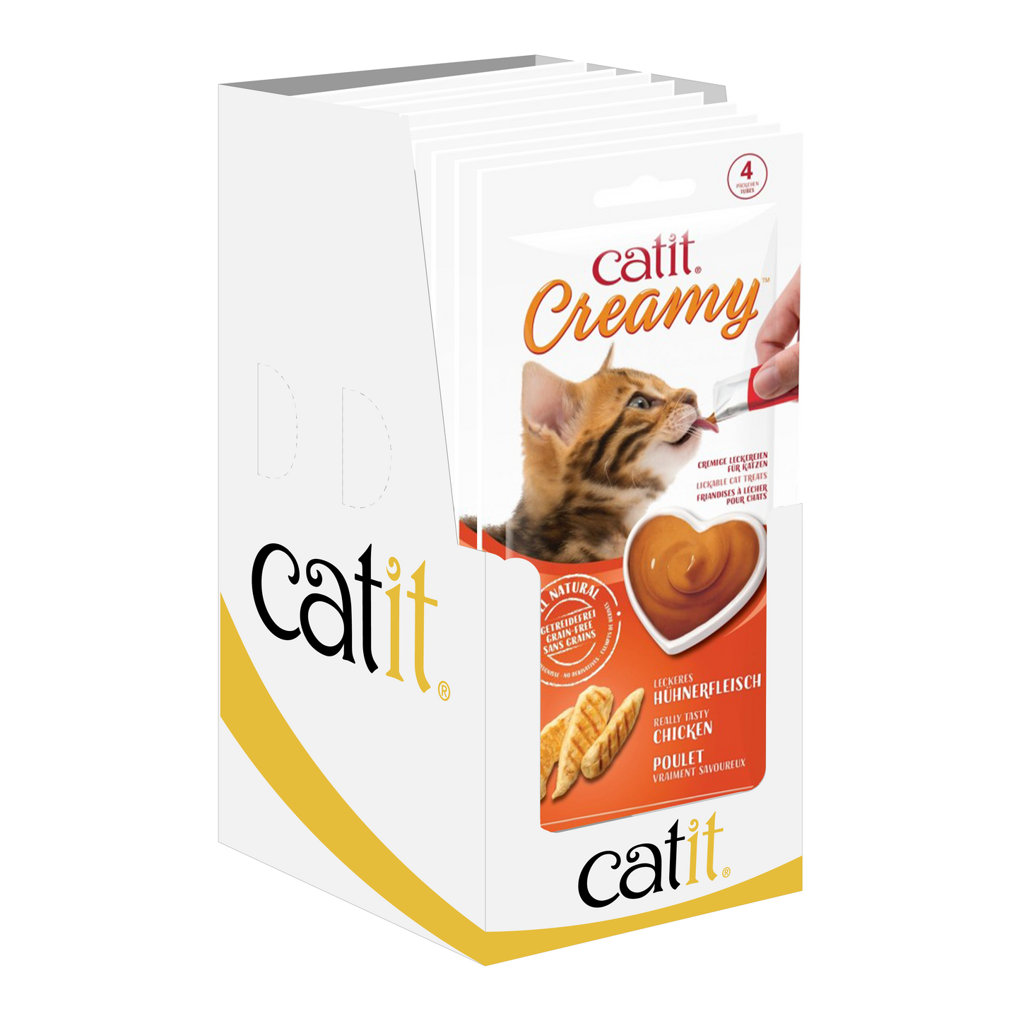 Catit Creamy Lickable Cat Treats ‚Chicken Flavor, 4x10g