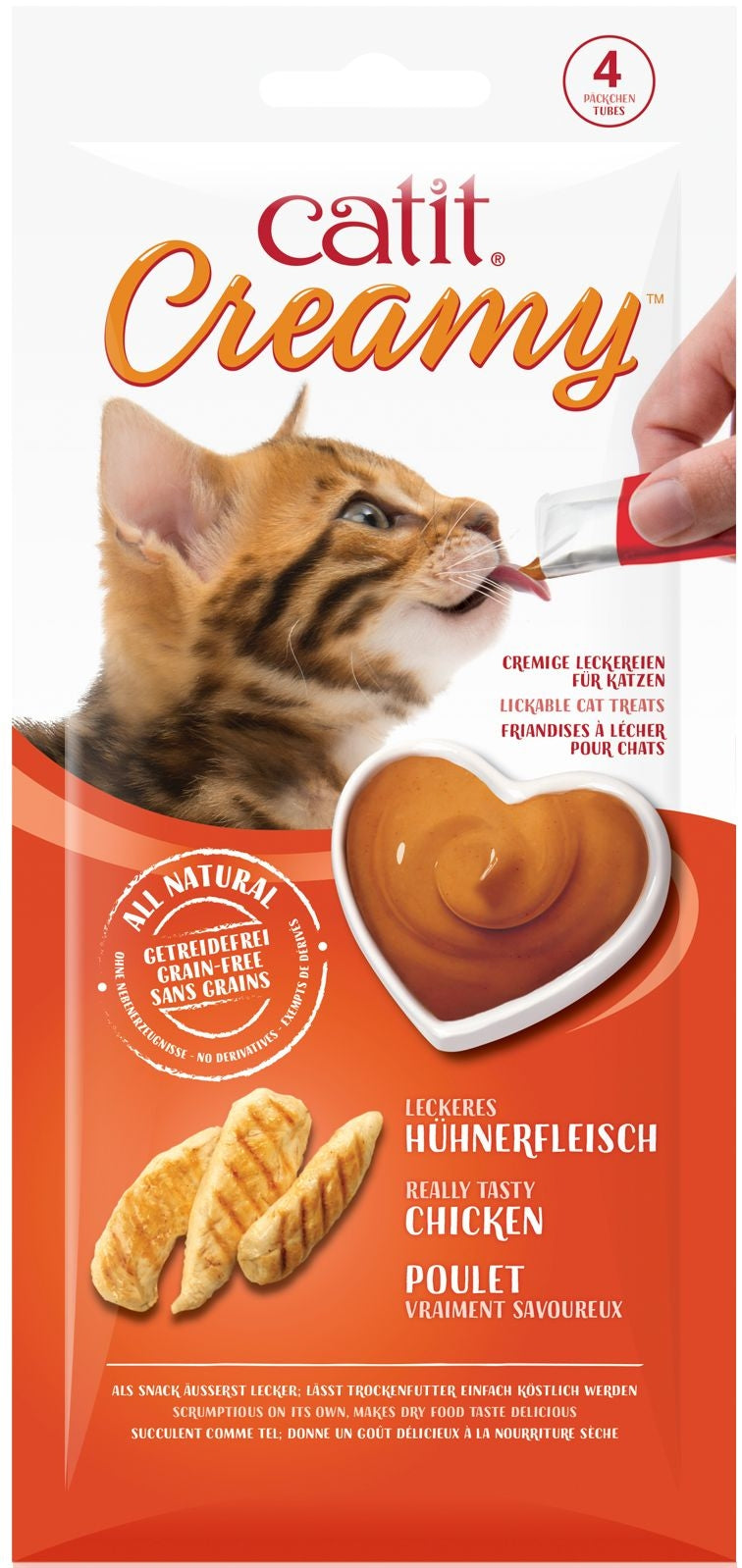 Catit Creamy Lickable Cat Treats ‚Chicken Flavor, 4x10g