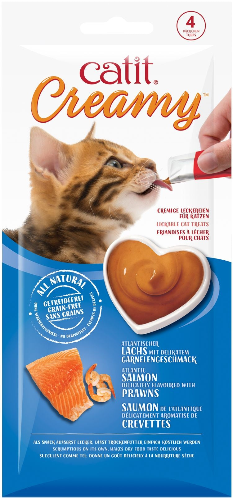 Catit Creamy Lickable Cat Treats Salmon & Prawns