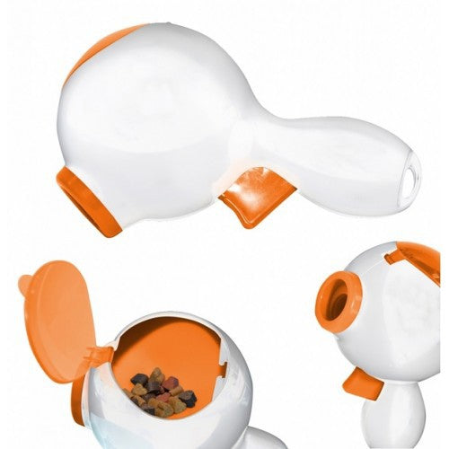 Duvo+ Pet Treat Launcher – White Interactive Dog Treat Dispenser