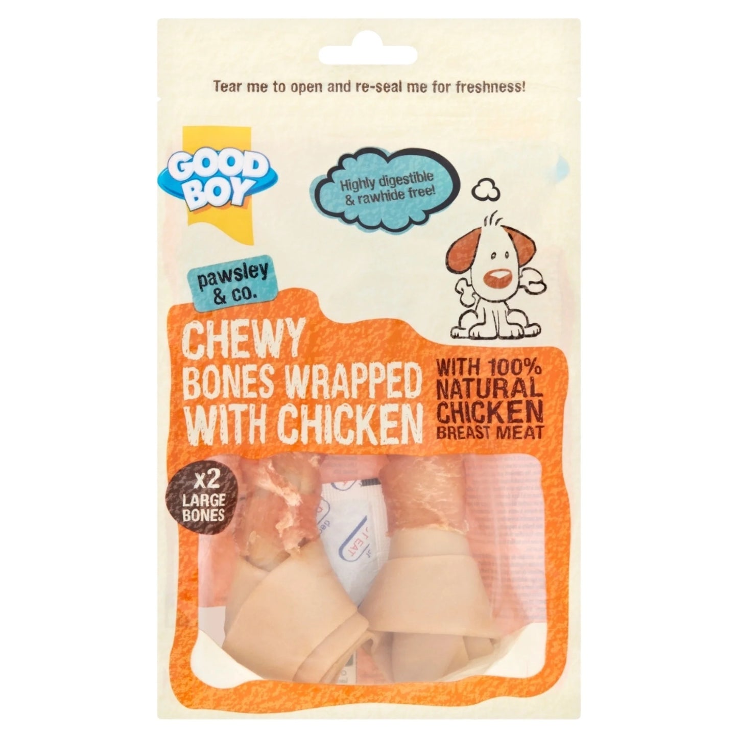 Good Boy Dog Treat Chicken Wrap Bone Large - 2/pk
