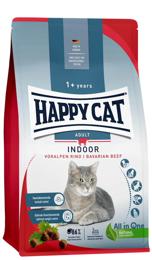 Happy Cat Dry Food Indoor Adult Voralpen Rind - 4kg