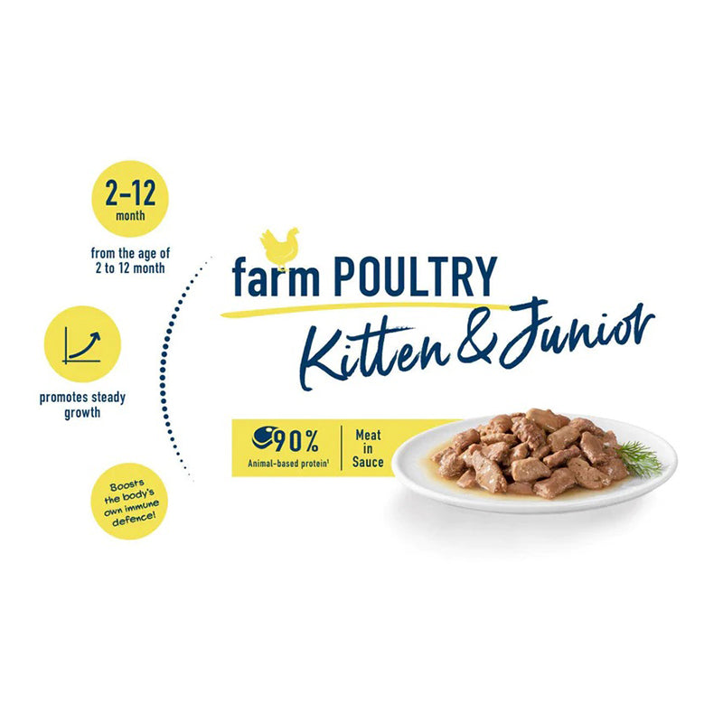 Happy Cat Mis Kitten & Junior Farm Poultry 85 G