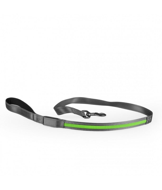 Duvo+ Metal Leiband Flash Light USB Nylon Leash – Durable Dog Lead 120cm x 25mm – Green