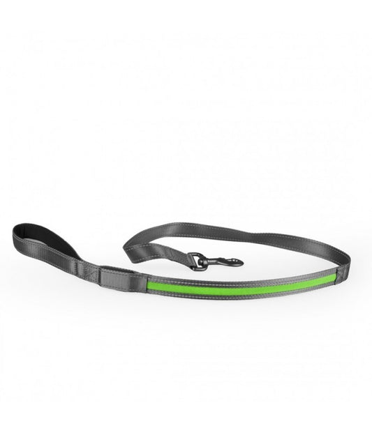 Duvo+ Metal Leiband Flash Light USB Nylon Leash – Durable Dog Lead 120cm x 25mm – Green
