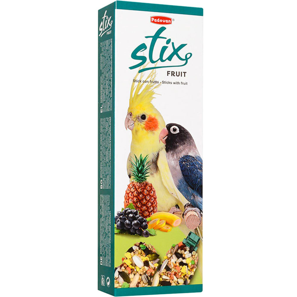 Padovan Stix Fruit Treat for Parakeets & Lovebirds – 100g
