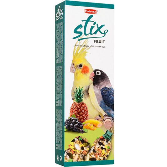 Padovan Stix Fruit Treat for Parakeets & Lovebirds – 100g