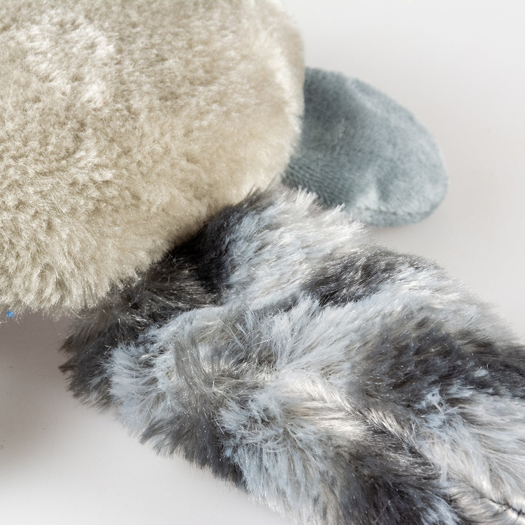 Duvo+ Plush Raccoon Mega Squeaky Dog Toy – 38x21x10cm, Grey