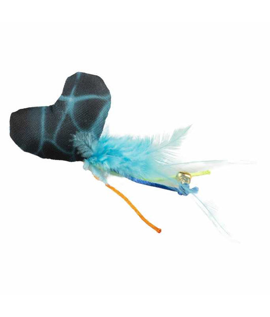 Duvo+ Flashing Heart Feather Cat Toy – 16.5cm Blue/Green