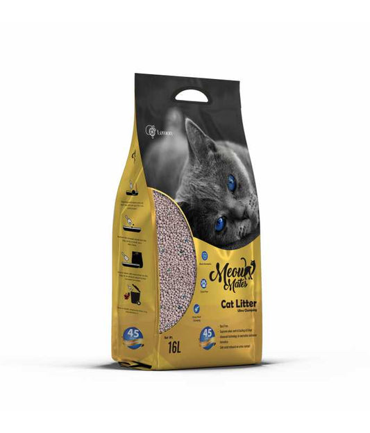 Meow Mates Bentonite Cat Litter – Lemon Scent (16L / 10kg)