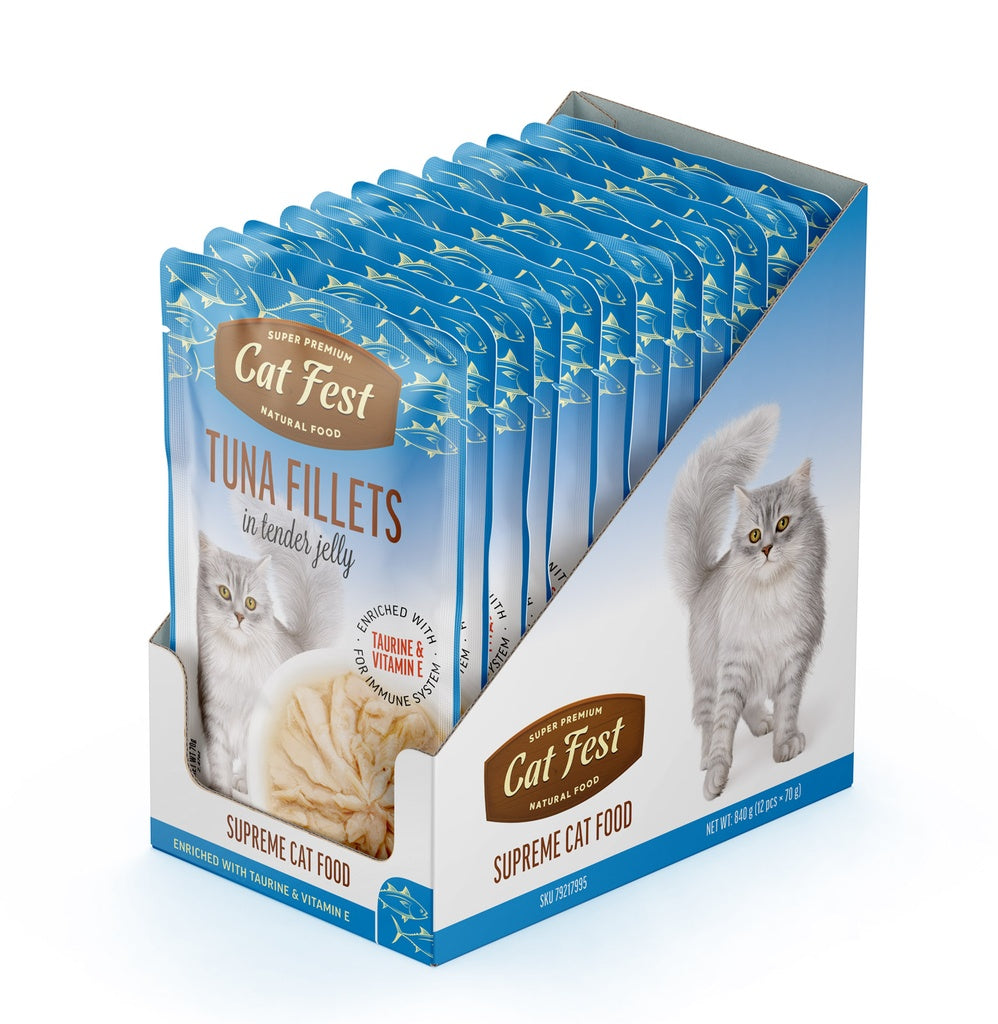 Cat Fest Tuna Fillets in Jelly – 70g Premium Wet Cat Food