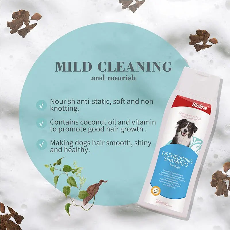 Bioline Deshedding Shampoo for Dogs 250ml Shed Control Formula