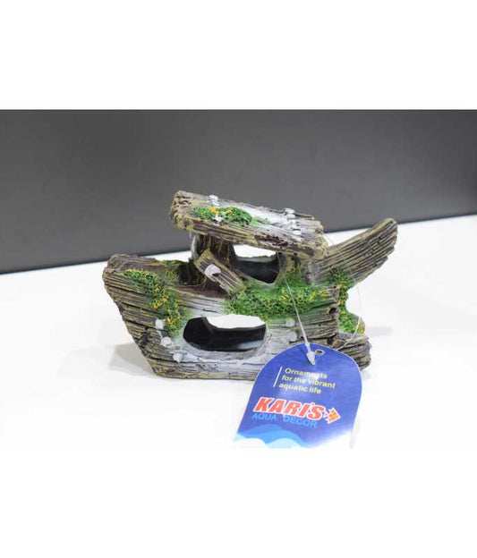 Karis Aquarium Ornament – Stone Log Decor – 15×6×9 cm