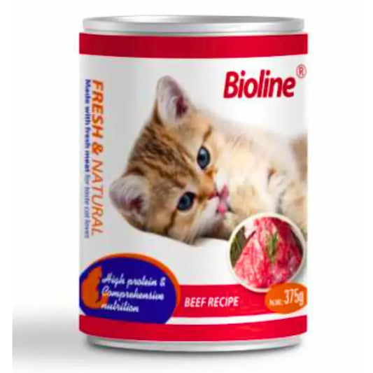 Bioline Canned Cat Food 375g Beef Flavor