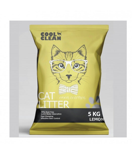 Cool Clean Clumping Cat Litter – Lemon Scent 5kg Low Dust