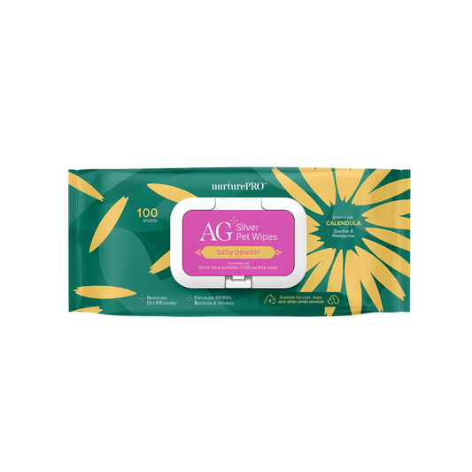 Nurture Pro Ag+ Pet Wet Wipes – Baby Powder 100 Sheets
