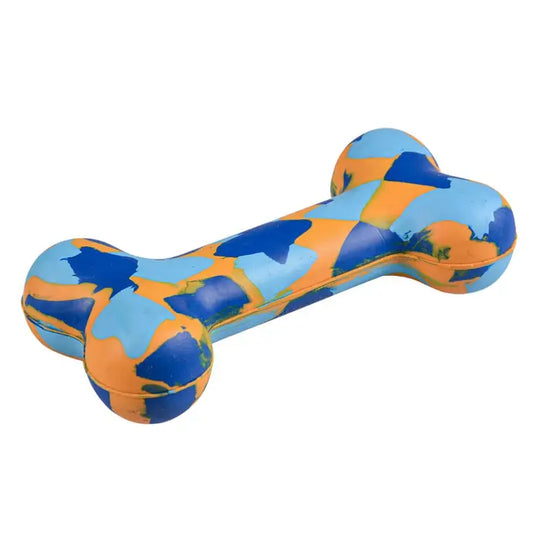 Duvo+ Rubber Bone Smash Dog Toy – 18x8.6x4.2cm, Multicolour