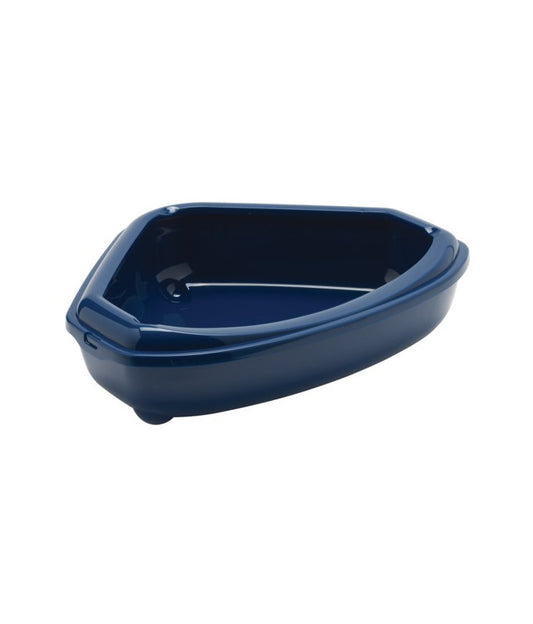 Moderna Cozy-Corner Cat Litter Tray with Rim –  Blue