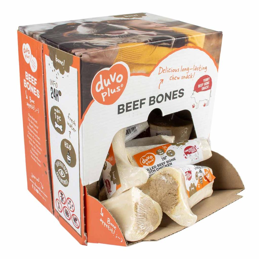 Duvo+ Filled Beef Bone Dog Chew – Chicken Flavor
