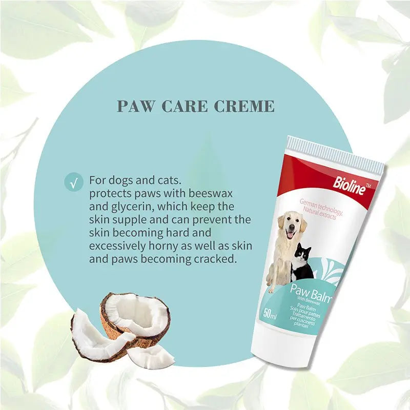Bioline Paw Care Creme 50ml Moisturizing Balm for Dogs & Cats