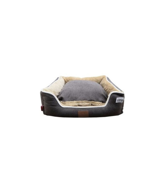 Catry Luxury Pet Cushion – 60x50x16cm Black & Beige Bed
