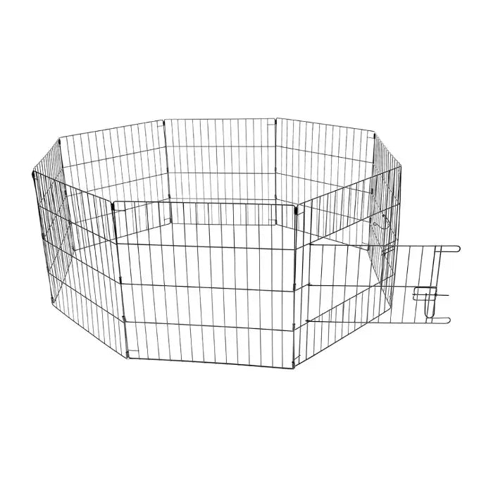 Duvo+ Puppy Run with Door, Net & Hooks – Black, 60 x 60cm Exercise Pen