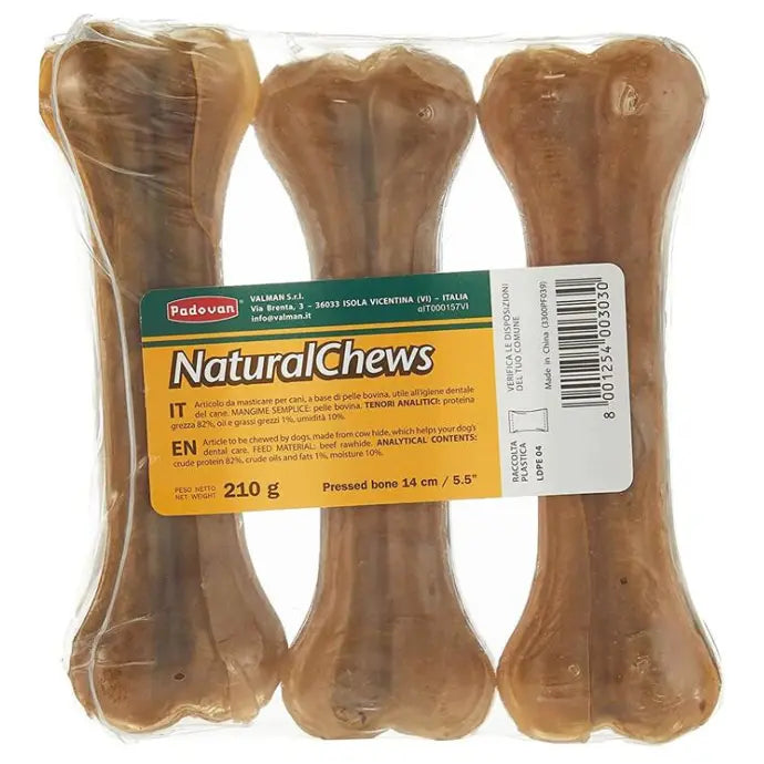Padovan Natural Chews Bone – 14cm, 210g, 3-Pack