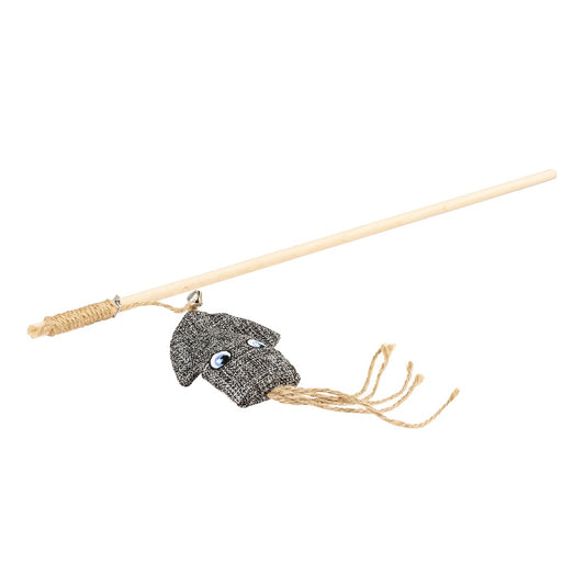 Duvo+ Eco Navy Catnip Rod Toy Squid – 40cm Multicolour