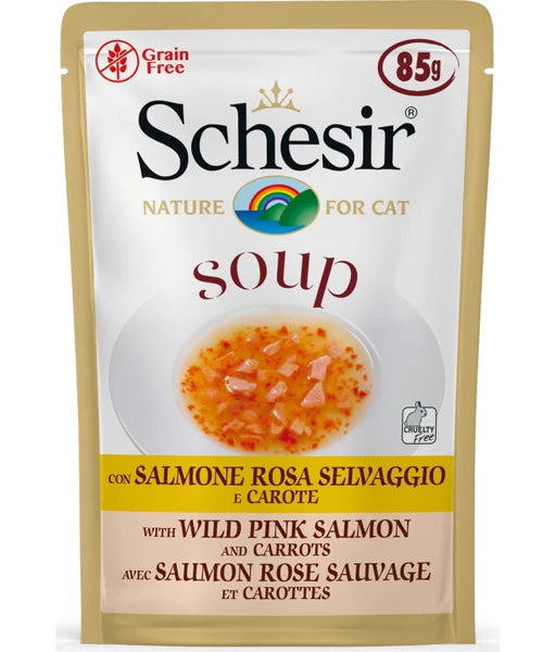 Schesir Cat Wet Soup – Salmon & Carrots 85G