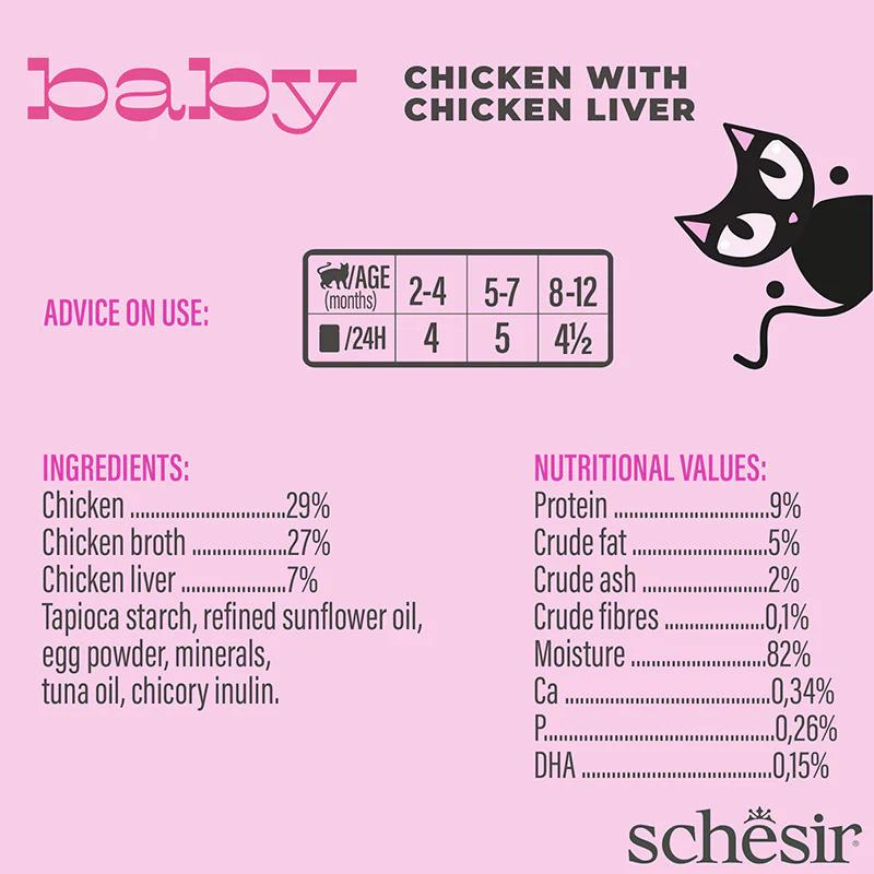 Schesir Baby Kitten Mousse Chicken & Liver Wet food 70G