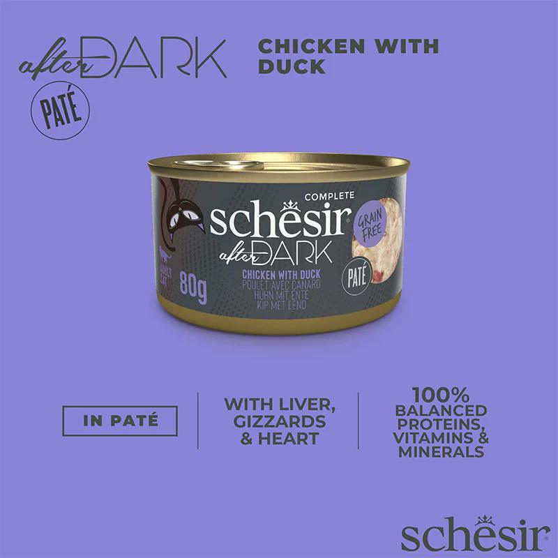 Schesir After Dark Cat Patè Chicken & Duck Wet Cat food 80G
