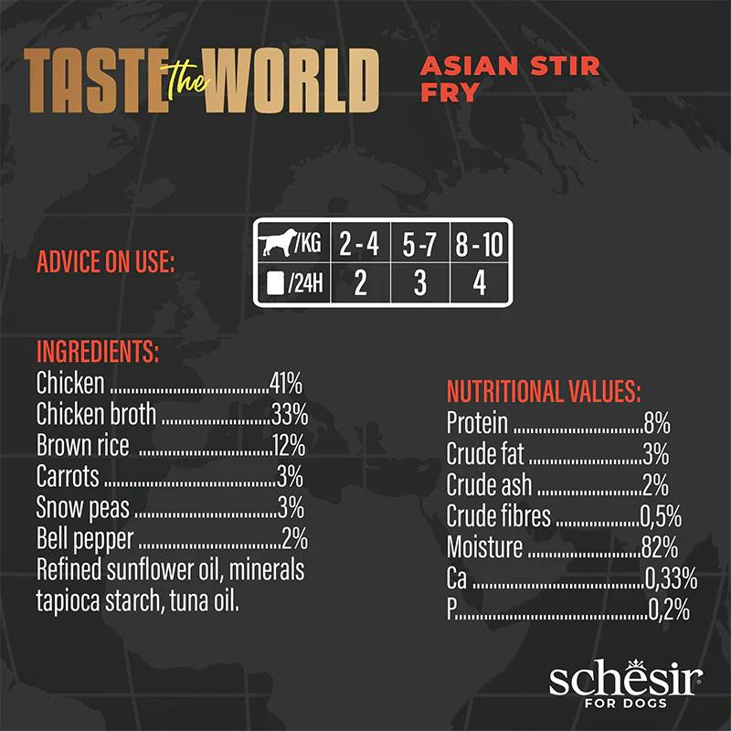Schesir Dog Wet Food Taste the World – Asian Stir Fry 150G