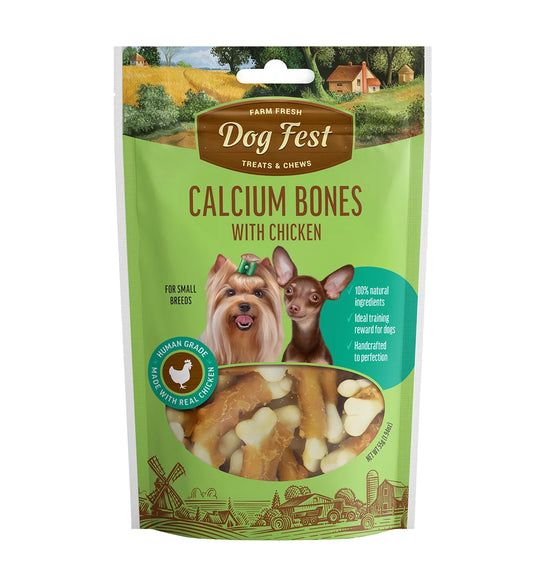 Dog Fest Calcium Bones with Chicken for Mini-Dogs - 55g (1.94 oz)