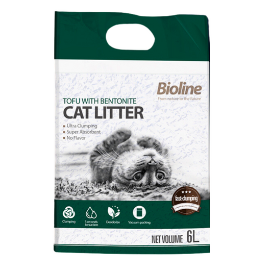 Bioline Tofu & Bentonite Cat Litter 6L  Dual Clump & Absorption