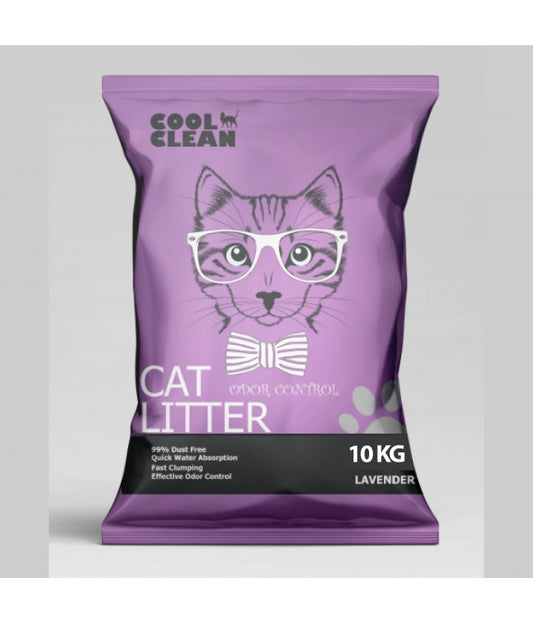 Cool Clean Clumping Cat Litter – Lavender Scent 10kg Odor Block