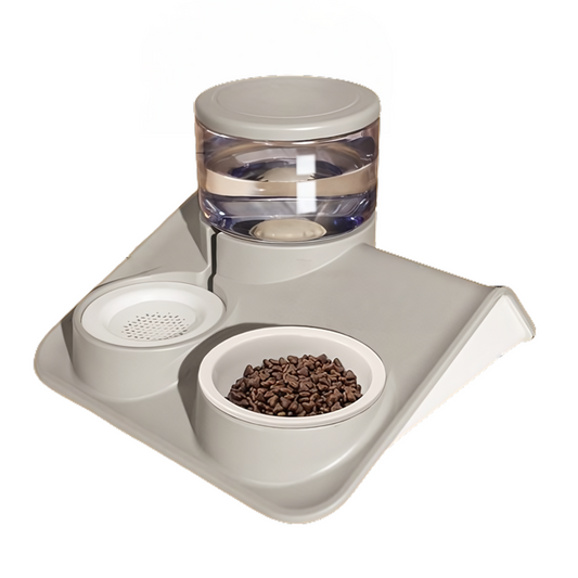 Pado Glossy Food & Water Dispenser ‚Grey 1800ml Pet Bowl
