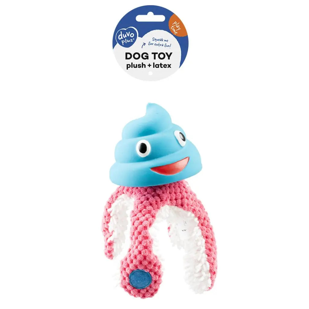 Duvo+ Plush Latex Octopus – Blue/Pink Durable Dog Toy