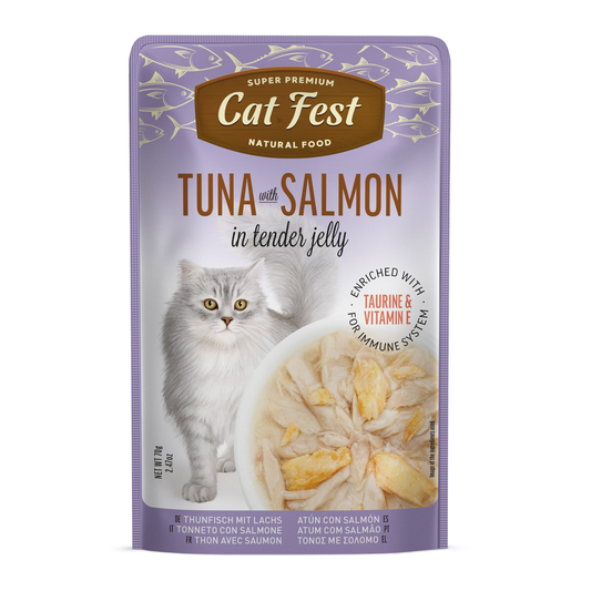 Cat Fest Tuna & Salmon in Jelly – 70g High-Protein Cat Food