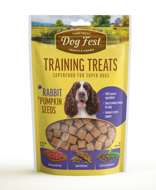 Dog Fest Training Treats Rabbit & Pumpkin Seeds – 90g