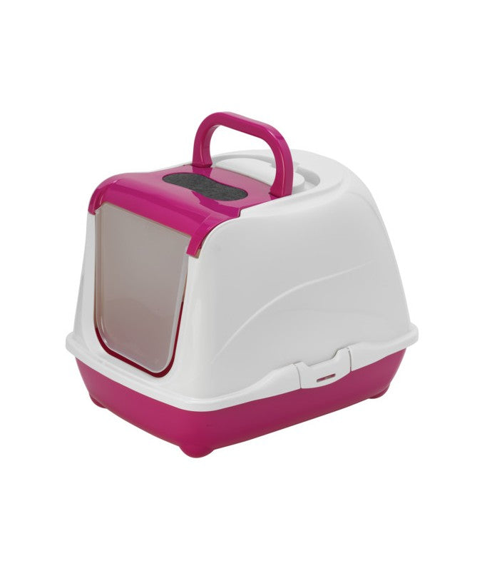Moderna Flip Cat Litter Box – Pink – Size XL – Extra Spacious Covered Cat Toilet