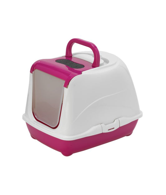 Moderna Flip Cat Litter Box – Pink – Size XL – Extra Spacious Covered Cat Toilet