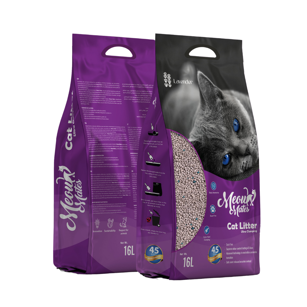 Meow Mates Bentonite Cat Litter – Lavender Scent (16L / 10kg)