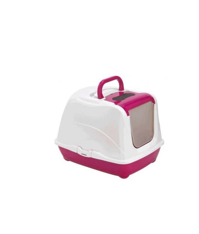 Moderna Flip Cat Litter Box – Pink – Size L – Stylish Hooded Litter Pan for Cats