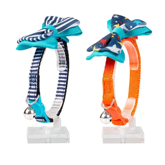 Duvo+ Cat Collar – Bow Pattern – Nylon – Mixed Colors – 20–30 cm x 10 mm
