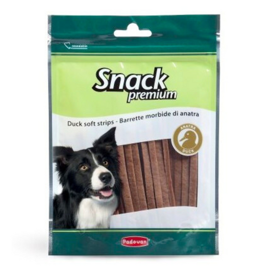 Padovan Duck Soft Strips – 100g Dog Snack with Real Meat